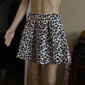 Leopard Print Skater Skirt